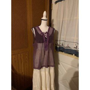 Forever 21 Plus Purple Sheer Fishnet Tank Top
